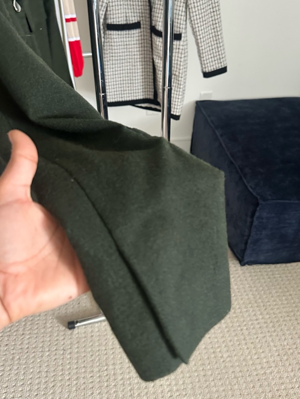 Theory Military Jacket, Size 4, Hunter Green Melange, $575 Retail - Picture 6 of 14